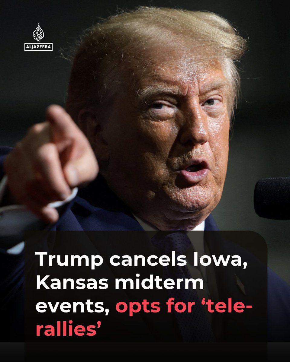 US President Donald Trump has cancelled planned midterm rallies in Iowa and Kansas, opting for phone-in “tele-rallies”…
