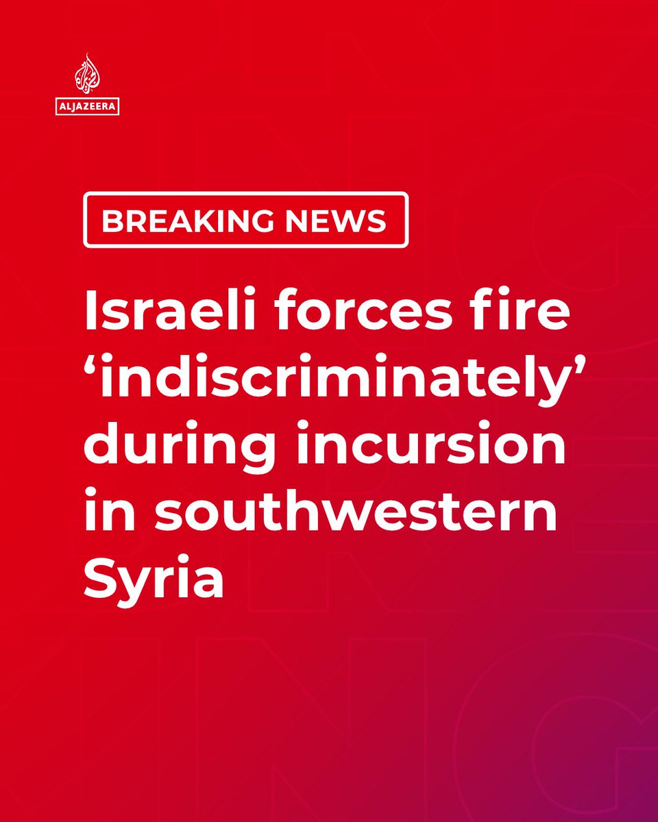 BREAKING: Israeli forces launched an incursion in Jamla, southwestern Syria, deploying snipers on civilian homes and…