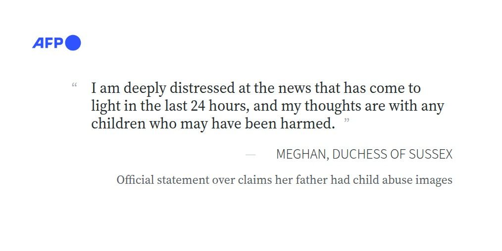 🇬🇧 Prince Harry's wife Meghan said Friday she was "deeply distressed" following accusations her father had possessed…