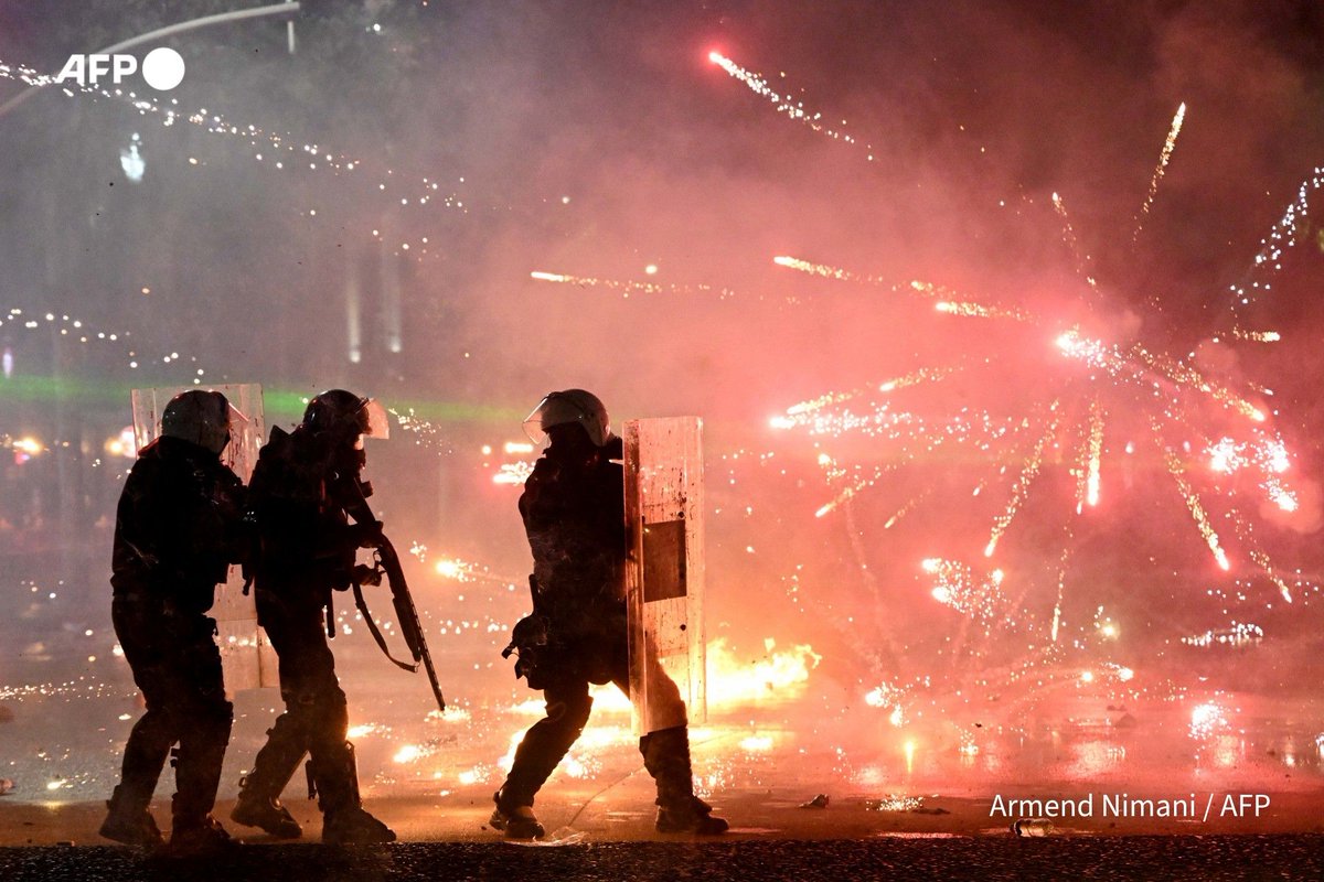 Albanian police used water cannon and tear gas as Tirana protests entered a sixth day and Supreme Court offices were set