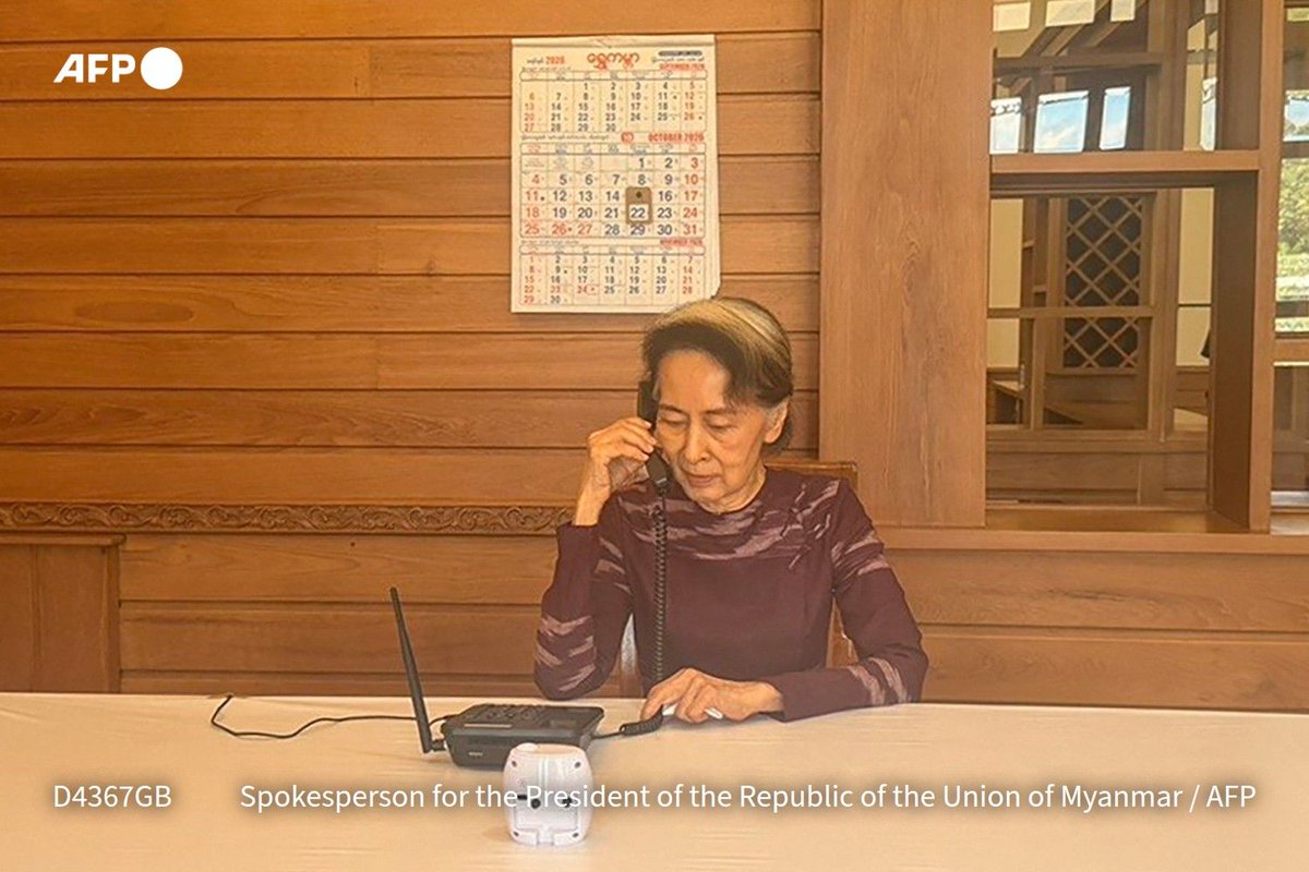 🇲🇲 The son of Myanmar's Aung San Suu Kyi told AFP she sounded "fairly healthy" after speaking to the detained…