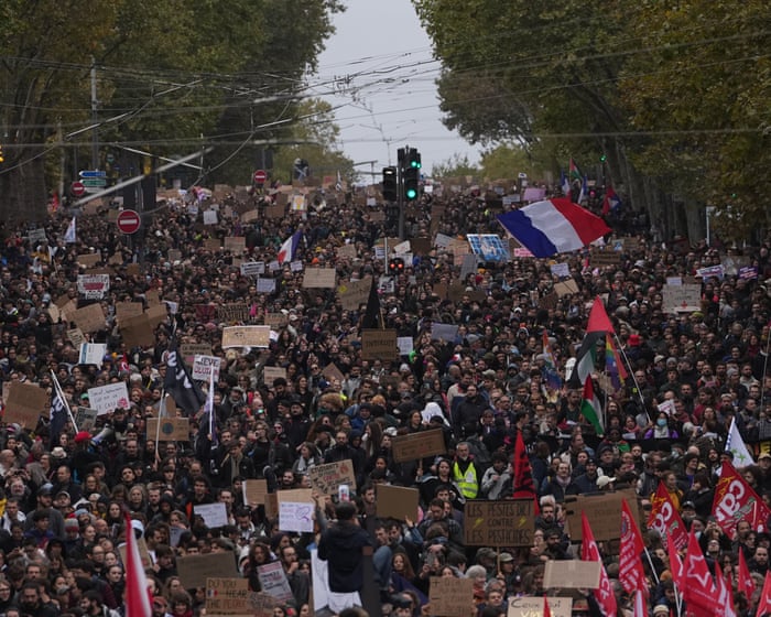 Hundreds of thousands march across France in protests over schools and policing Government estimates at least 400,000…