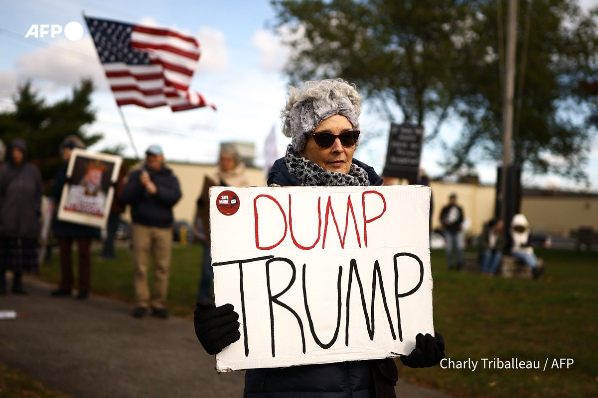 Carrying an umbrella painted with the words 'vote, power, people,' retired teacher Sabine Carlson said the lesson plan…