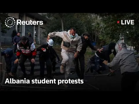 LIVE: Albanian student protests enter seventh day YouTube video by Reuters
