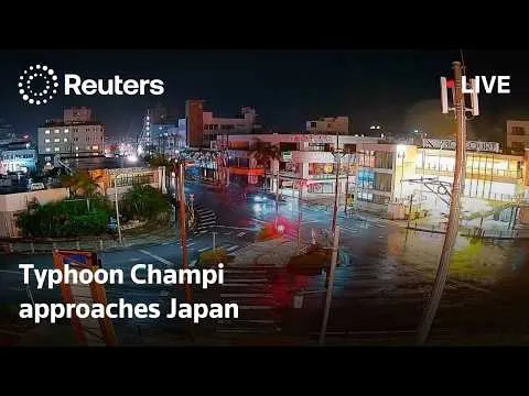 LIVE: Typhoon Champi approaches Japan YouTube video by Reuters