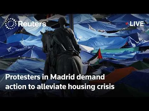 LIVE: Protesters in Madrid demand action to alleviate housing crisis Protesters camping in Madrid's downtown square…