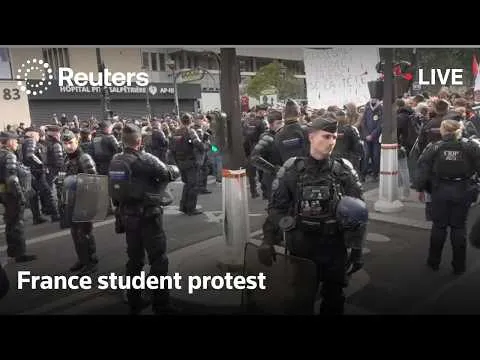 LIVE: Students in Paris protest for better school conditions YouTube video by Reuters