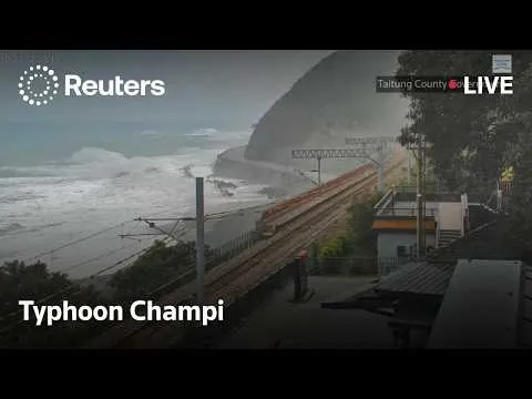 LIVE: Typhoon Champi approaches Taiwan YouTube video by Reuters