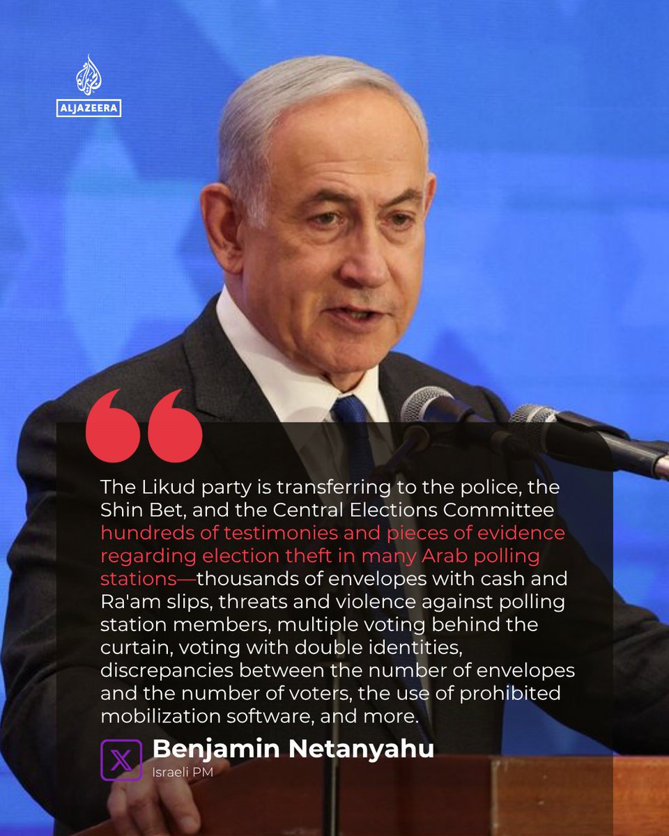 Israel's election still deadlocked as Likud claims Arab parties 'stole' the vote
