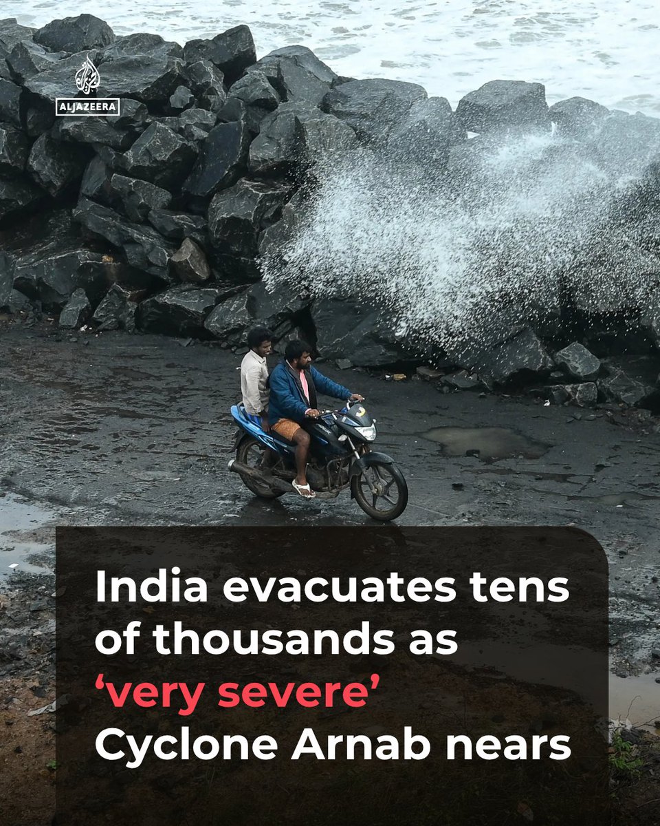 India is evacuating tens of thousands of people from its eastern coast as a strengthening Cyclone Arnab bears down on…